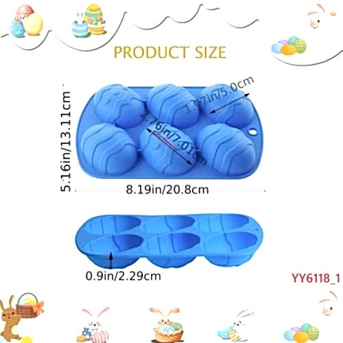 YY6118 6lı Paskalya Yumurtası Silikon Kalıp